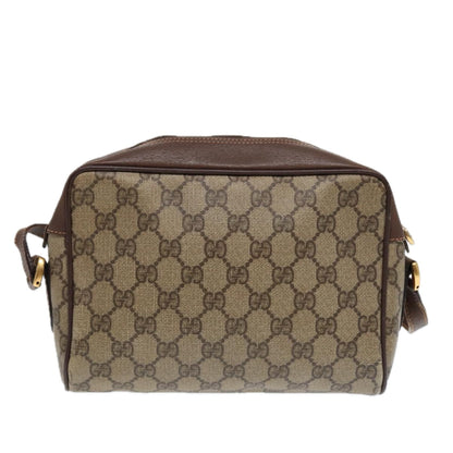 GUCCI GG Supreme Web Sherry Line Shoulder Bag PVC Beige 56 02 087 Auth bs17476