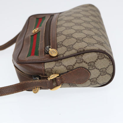GUCCI GG Supreme Web Sherry Line Shoulder Bag PVC Beige 56 02 087 Auth bs17476