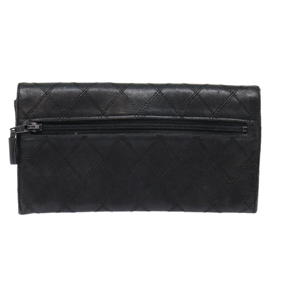 Chanel Bicolore Wallet Leather Black Gold CC Auth bs