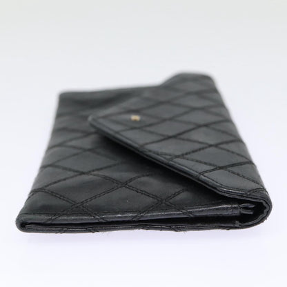 Chanel Bicolore Wallet Leather Black Gold CC Auth bs