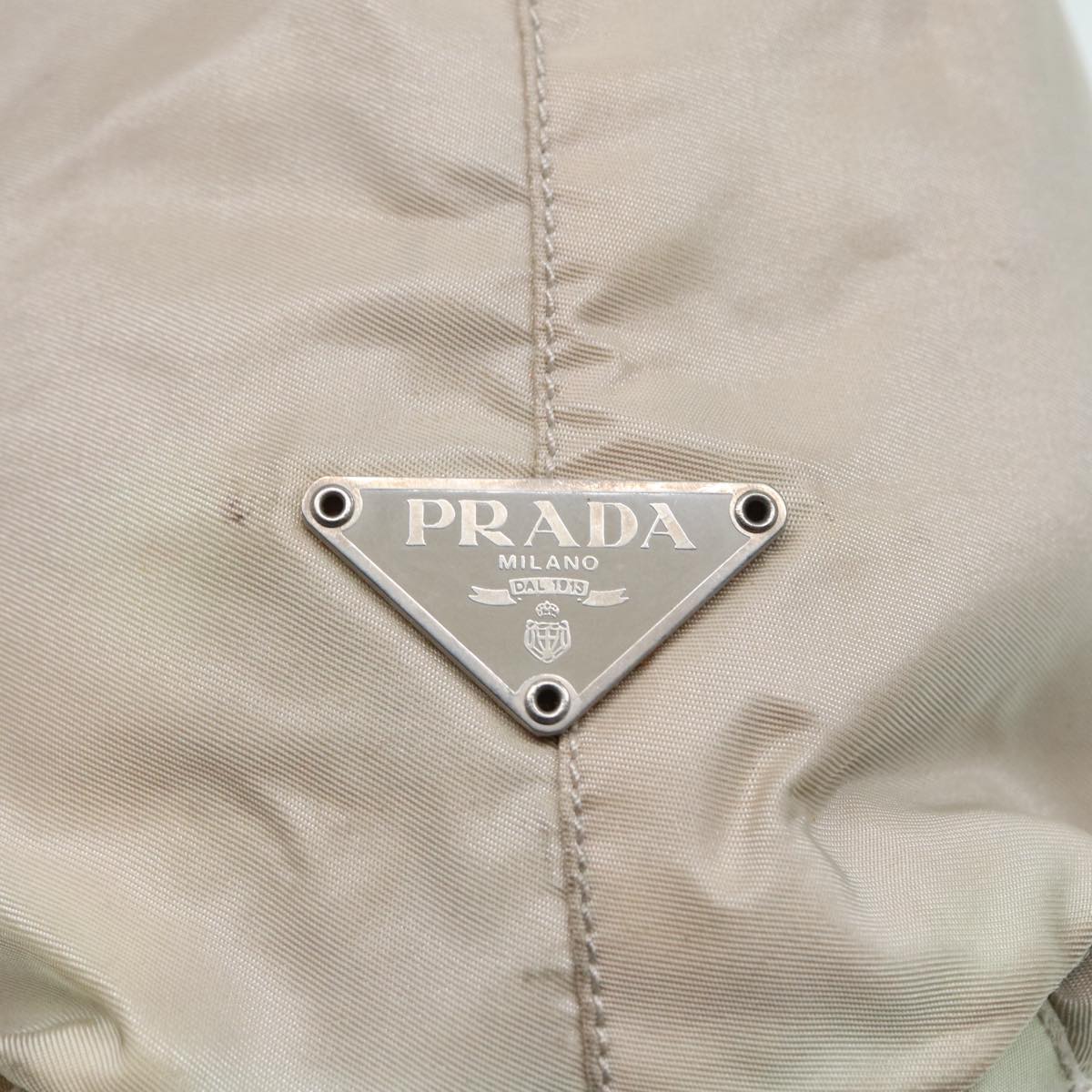 PRADA Hand Bag Nylon Beige Auth bs17497