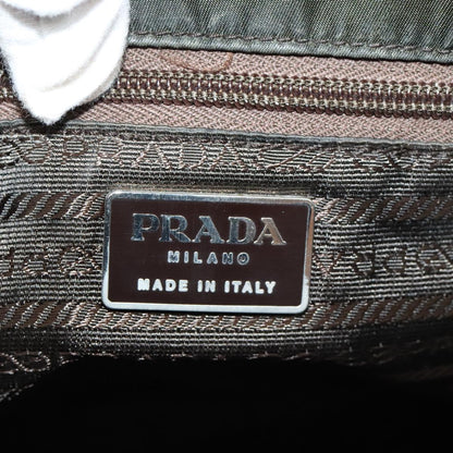 PRADA Hand Bag Nylon Green Silver Auth bs17514