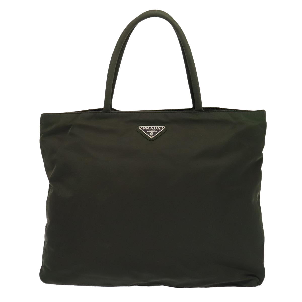 PRADA Hand Bag Nylon Green Silver Auth bs17514