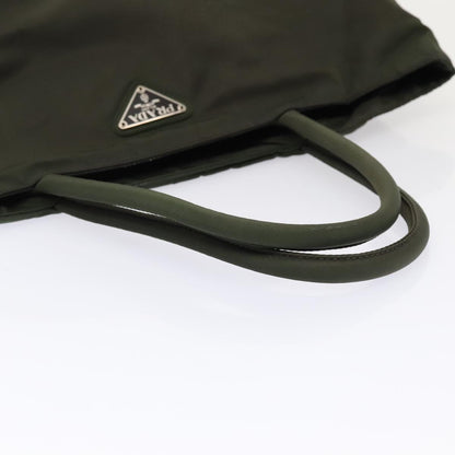 PRADA Hand Bag Nylon Green Silver Auth bs17514