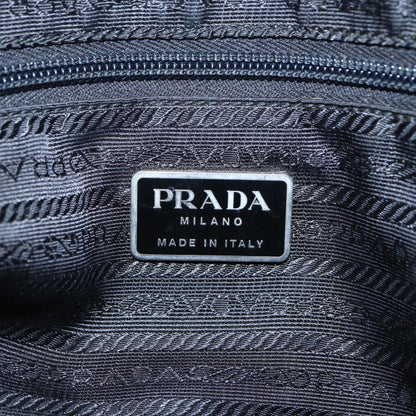 PRADA Hand Bag Nylon Black Silver Auth bs17516