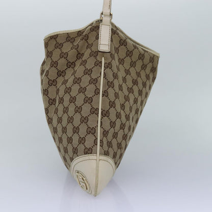 GUCCI GG Canvas Shoulder Bag Beige Gold 169947 Auth bs17560