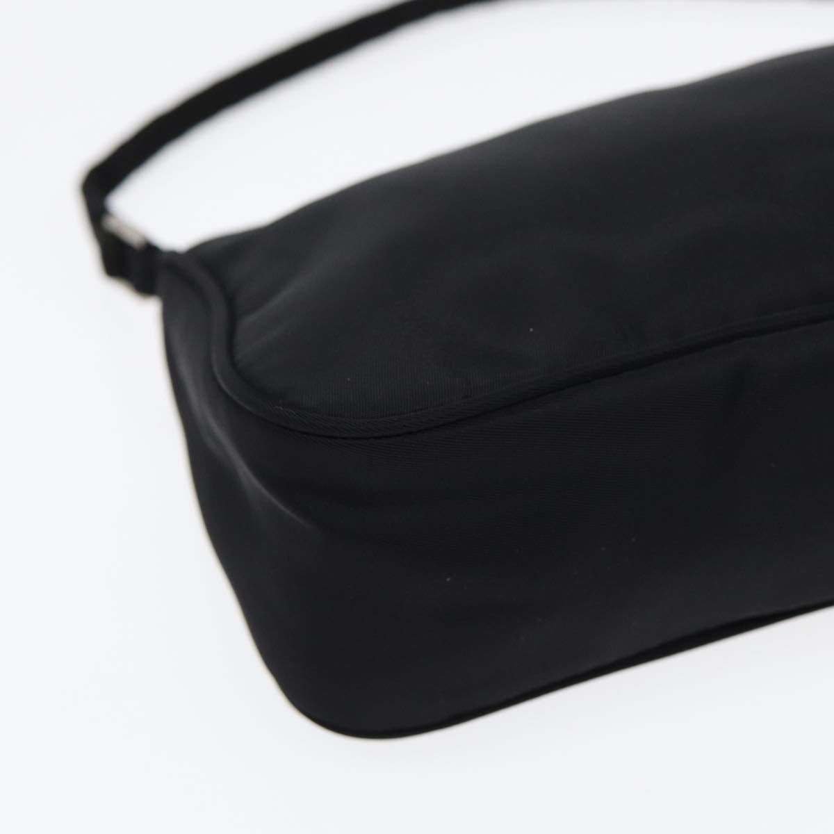 PRADA Accessory Pouch Nylon Black Silver Auth bs17570