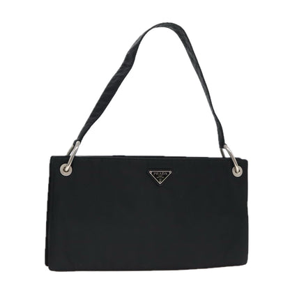 PRADA Shoulder Bag Nylon Black Silver Auth bs17571