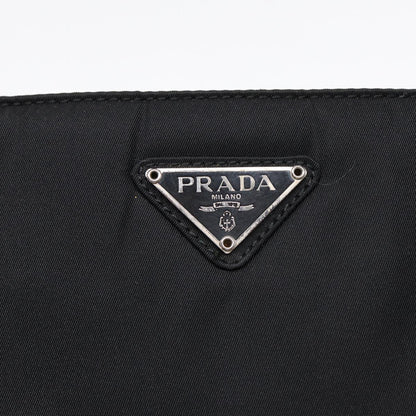 PRADA Shoulder Bag Nylon Black Silver Auth bs17571