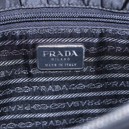 PRADA Shoulder Bag Nylon Black Silver Auth bs17571