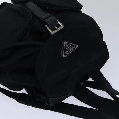 PRADA Backpack Nylon Black Silver Auth bs17598