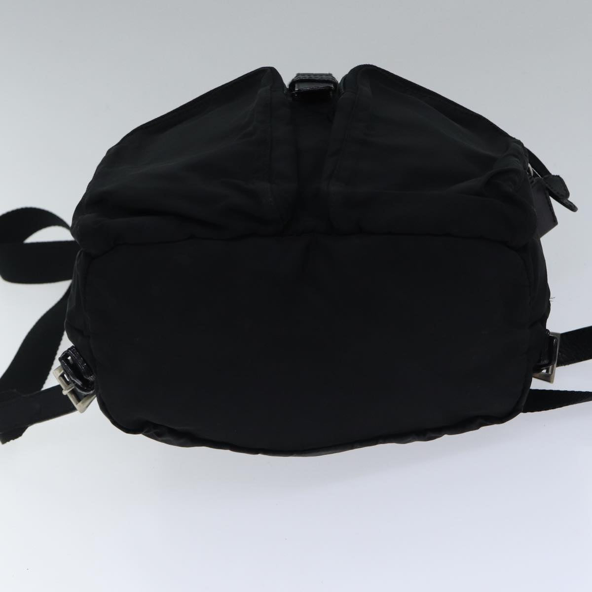 PRADA Backpack Nylon Black Silver Auth bs17598