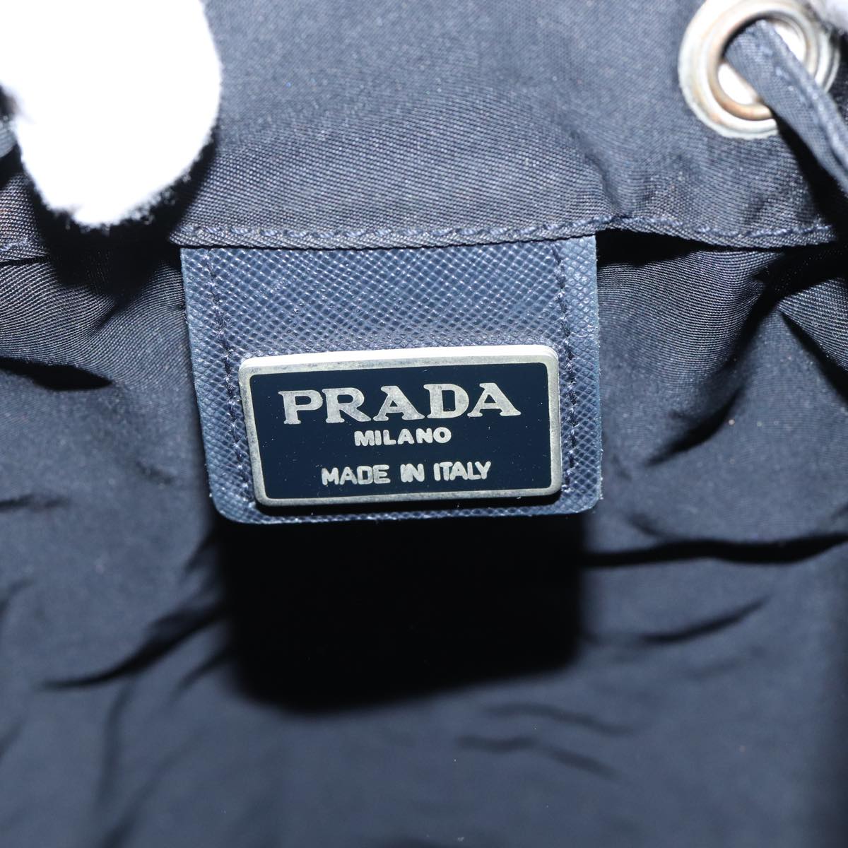 PRADA Shoulder Bag Nylon Black Silver Auth bs17600