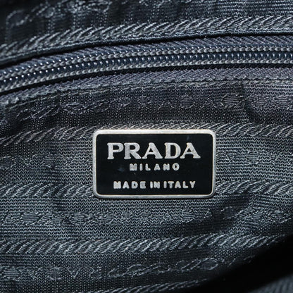 PRADA Hand Bag Nylon Black Gold Auth bs17601