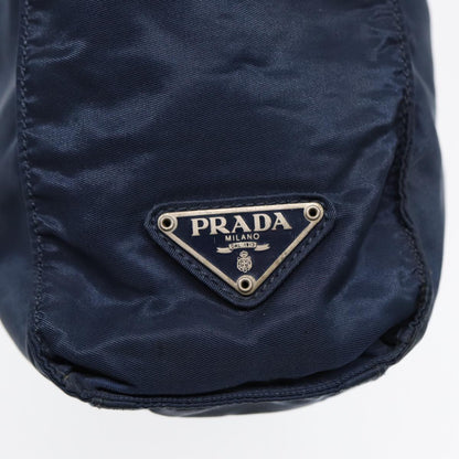 PRADA Hand Bag Nylon Navy Silver Auth bs17604