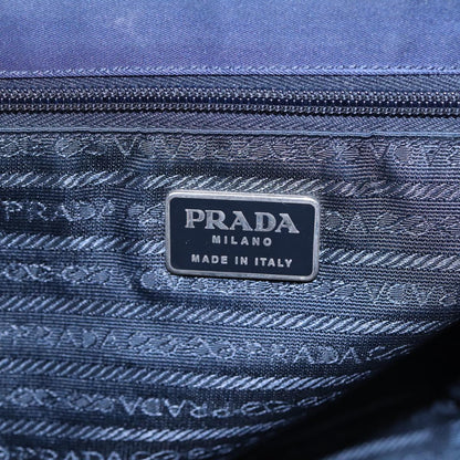 PRADA Hand Bag Nylon Navy Silver Auth bs17604