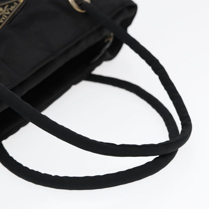 PRADA Hand Bag Nylon Black Gold Auth bs17605