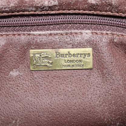 BURBERRYSs Nova Check Shoulder Bag PVC Beige Auth bs17637