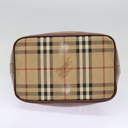 BURBERRYSs Nova Check Shoulder Bag PVC Beige Auth bs17637