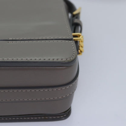 BURBERRY Shoulder Bag Patent leather Gray Gold Auth bs17639