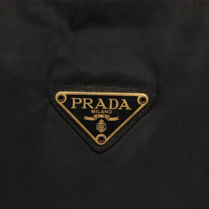 PRADA Hand Bag Nylon Black Gold Auth bs17641