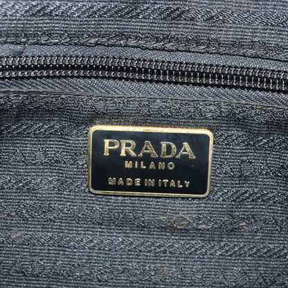 PRADA Hand Bag Nylon Black Gold Auth bs17641