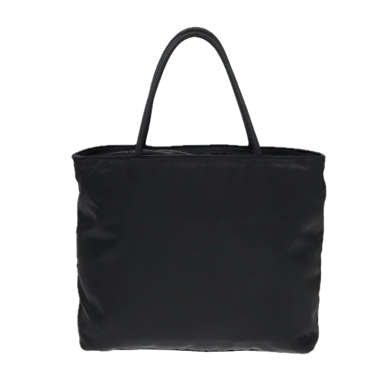 PRADA Hand Bag Nylon Black Silver Auth bs17647