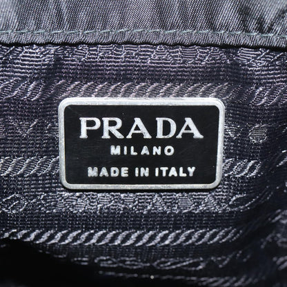 PRADA Shoulder Bag Nylon Black Silver Auth bs17672