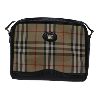 BURBERRYSs Nova Check Shoulder Bag Canvas Beige Gold Auth bs17696