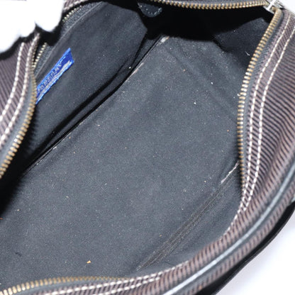 BURBERRY Black label Hand Bag Canvas Black Silver Auth bs17697