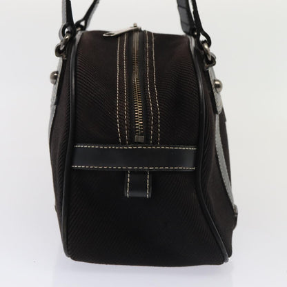 BURBERRY Black label Hand Bag Canvas Black Silver Auth bs17697