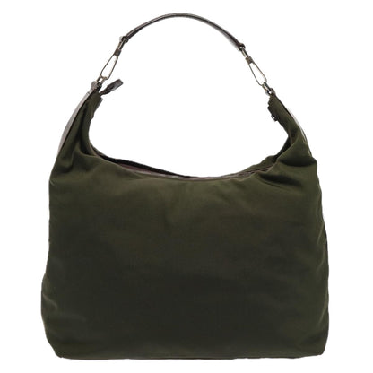 GUCCI Shoulder Bag Nylon Green Silver Auth bs17713