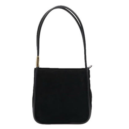 GUCCI Shoulder Bag Suede Black Gold 000 2855 0550 0 Auth bs17714
