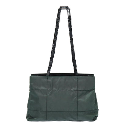 PRADA Shoulder Bag Nylon Green Silver Auth bs17753