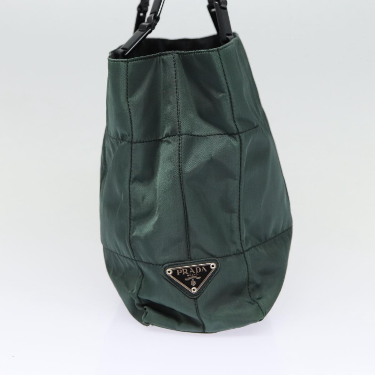 PRADA Shoulder Bag Nylon Green Silver Auth bs17753