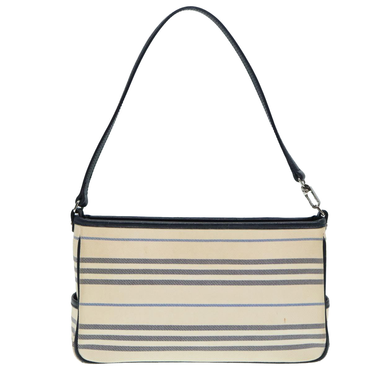 BURBERRY Shoulder Bag Canvas Beige Silver Auth bs17767
