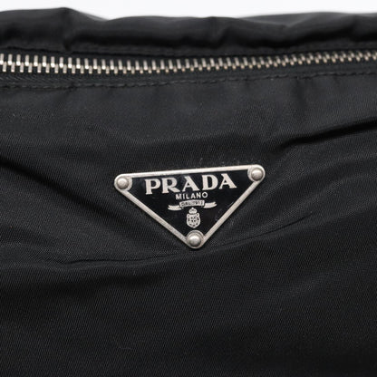 PRADA Shoulder Bag Nylon Black Silver Auth bs17774