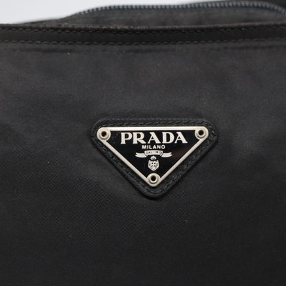 PRADA Shoulder Bag Nylon Black Silver Auth bs17788