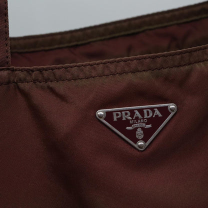 PRADA robot Hand Bag Nylon Brown Auth bs17789