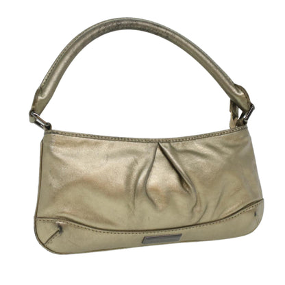 Burberry Shoulder Bag Leather Gold Auth bs3699