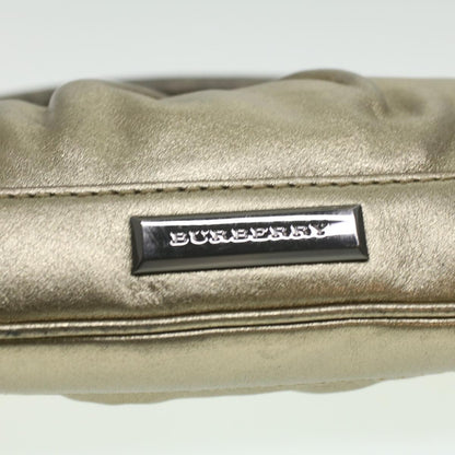 Burberry Shoulder Bag Leather Gold Auth bs3699