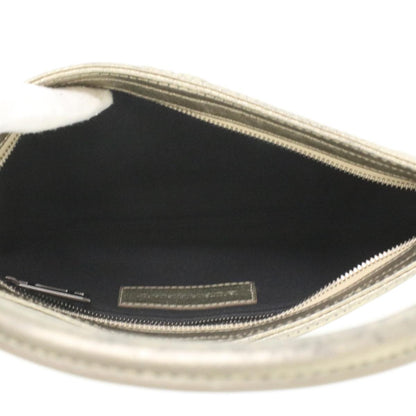 Burberry Shoulder Bag Leather Gold Auth bs3699