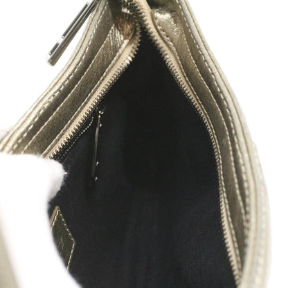 Burberry Shoulder Bag Leather Gold Auth bs3699
