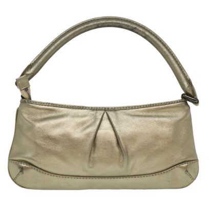 Burberry Shoulder Bag Leather Gold Auth bs3699