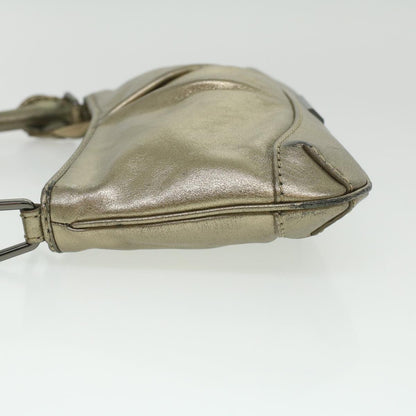 Burberry Shoulder Bag Leather Gold Auth bs3699