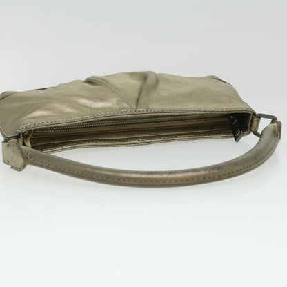 Burberry Shoulder Bag Leather Gold Auth bs3699