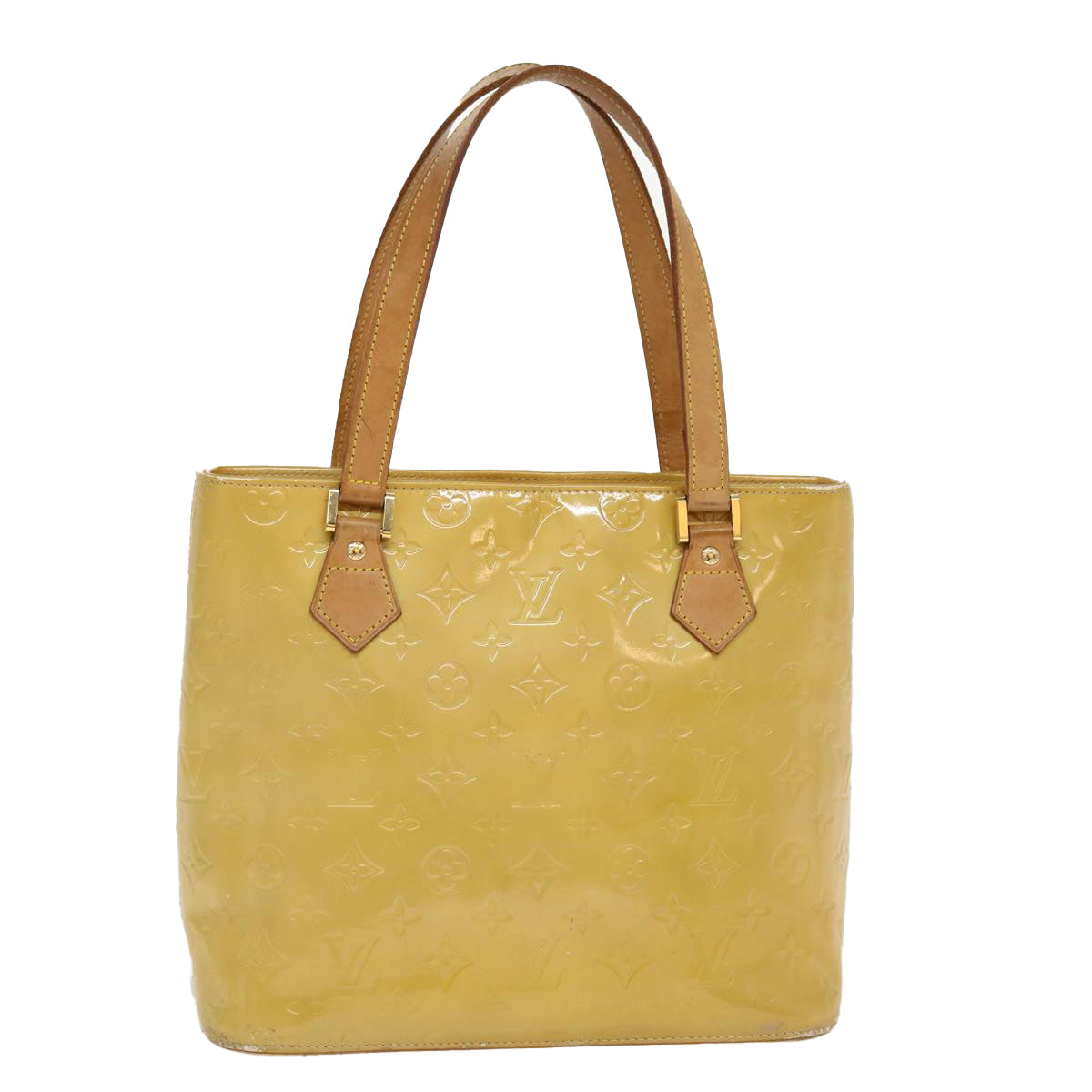 LOUIS VUITTON Monogram Vernis Houston Hand Bag Beige M91004 LV bs4627