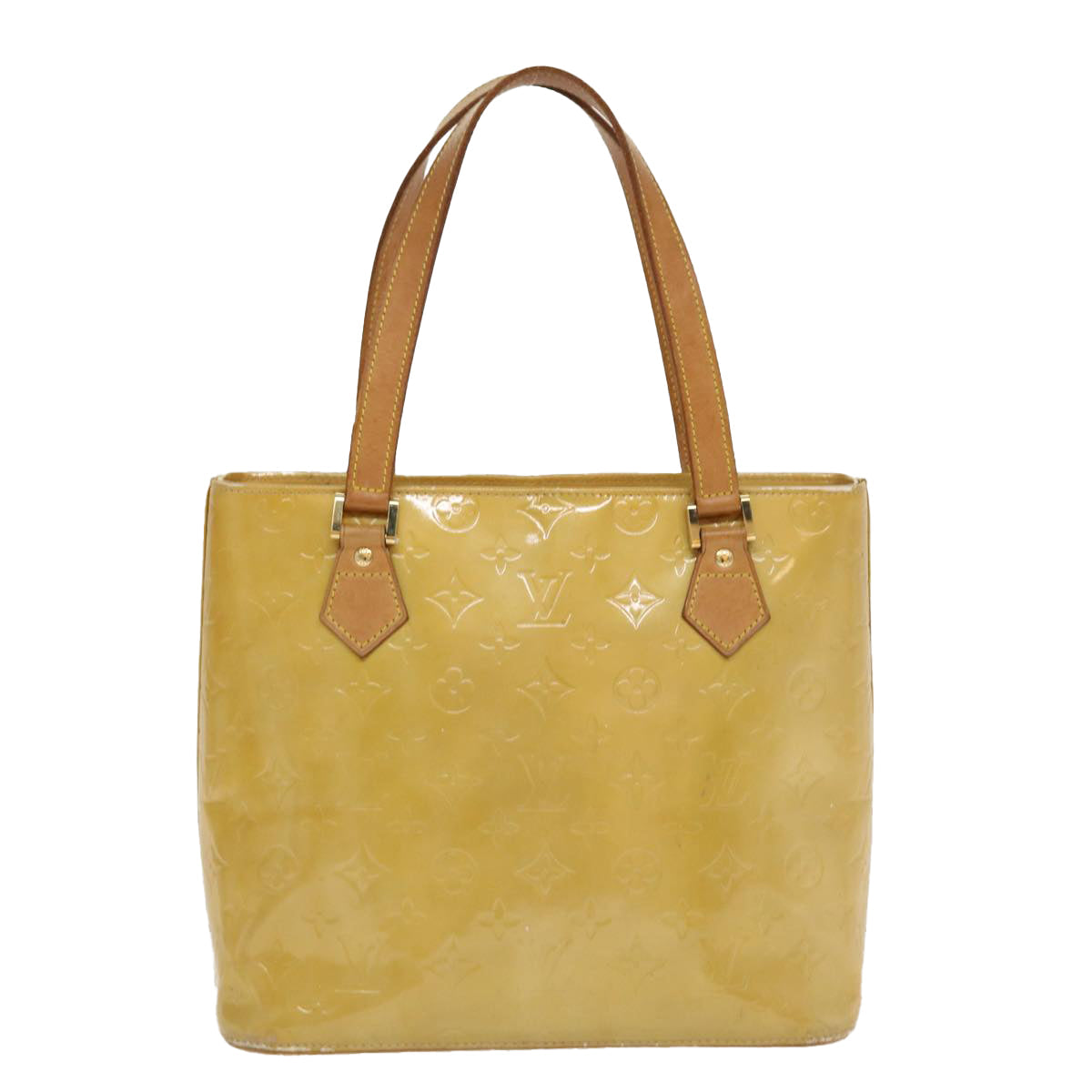 LOUIS VUITTON Monogram Vernis Houston Hand Bag Beige M91004 LV bs4627