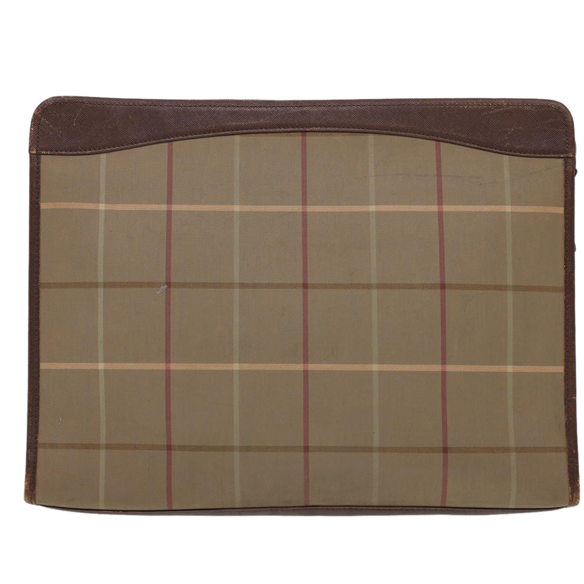 BurberrySs Nova Check Clutch Bag Nylon Beige Auth bs4852