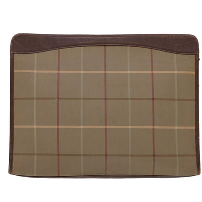 BurberrySs Nova Check Clutch Bag Nylon Beige Auth bs4852